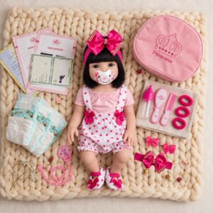 Kit Boneca Bebê Reborn 48cm Vinil Siliconado Bolsa Fraldas Mamadeira — Alimentação Infantil
