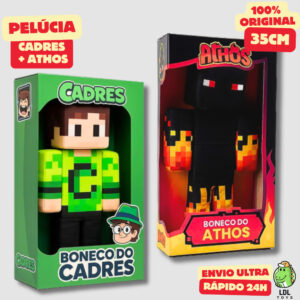 Kit Boneco de Pelúcia Gamer Cadres e Athos 33cm Youtuber Cosmo Kids