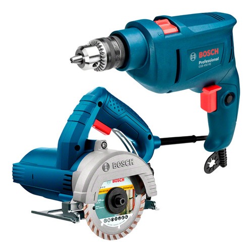 Kit Bosch 127V Serra Mármore Gdc 150 Furadeira Gsb 450 RE