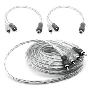 Kit Cabo Rca 5m 2y Dupla Svart TechOne Com Dupla Blindagem E