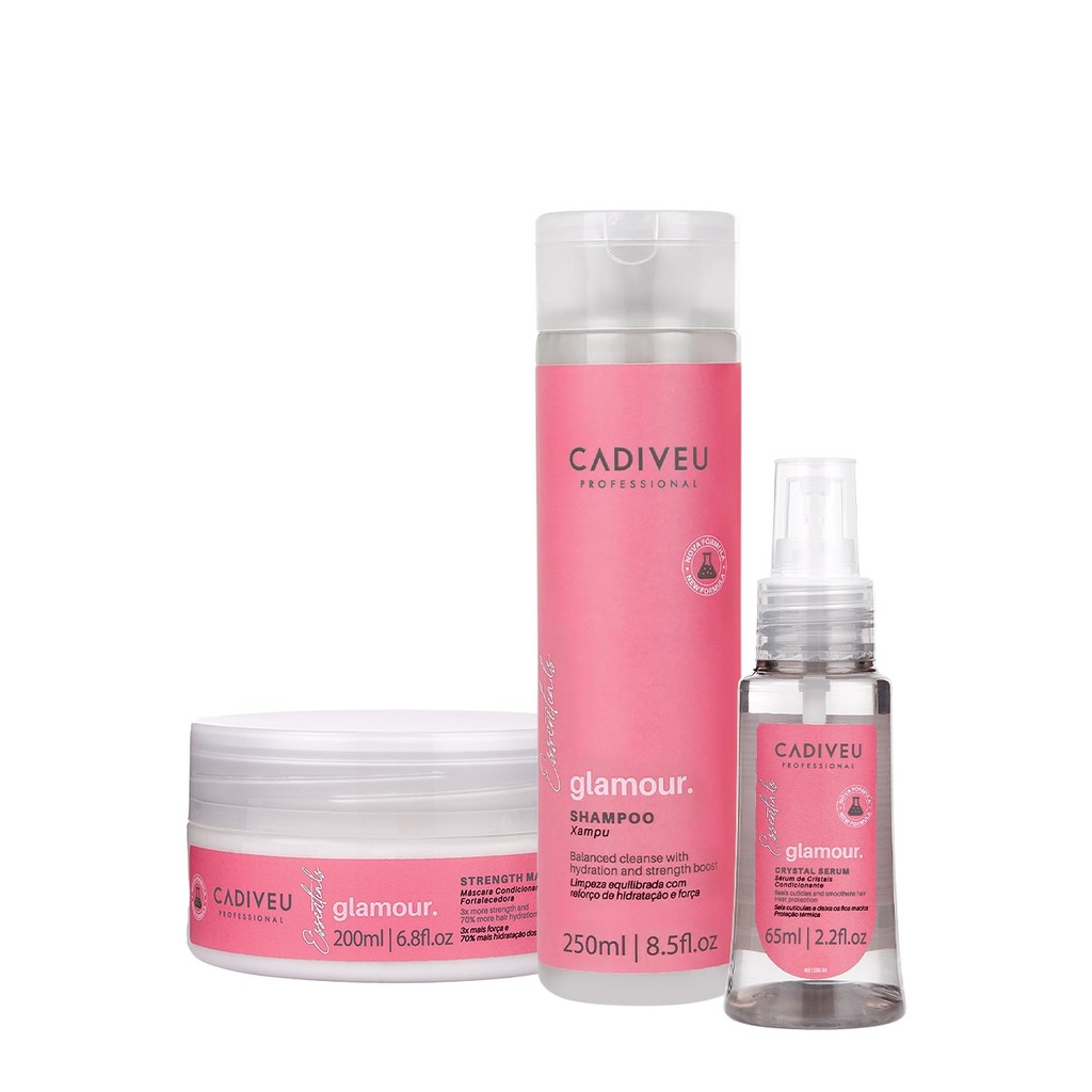 Kit Cadiveu Professional Essentials Glamour Shampoo Máscara e Sérum