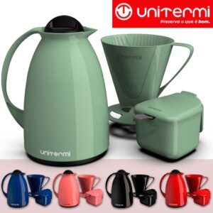 Kit Café Prático Unitermi Garrafa Térmica Bule 650ml Para Café