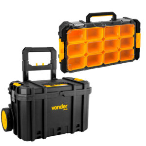 Kit Caixa de Ferramentas Vonder com Rodas Organizador com 12