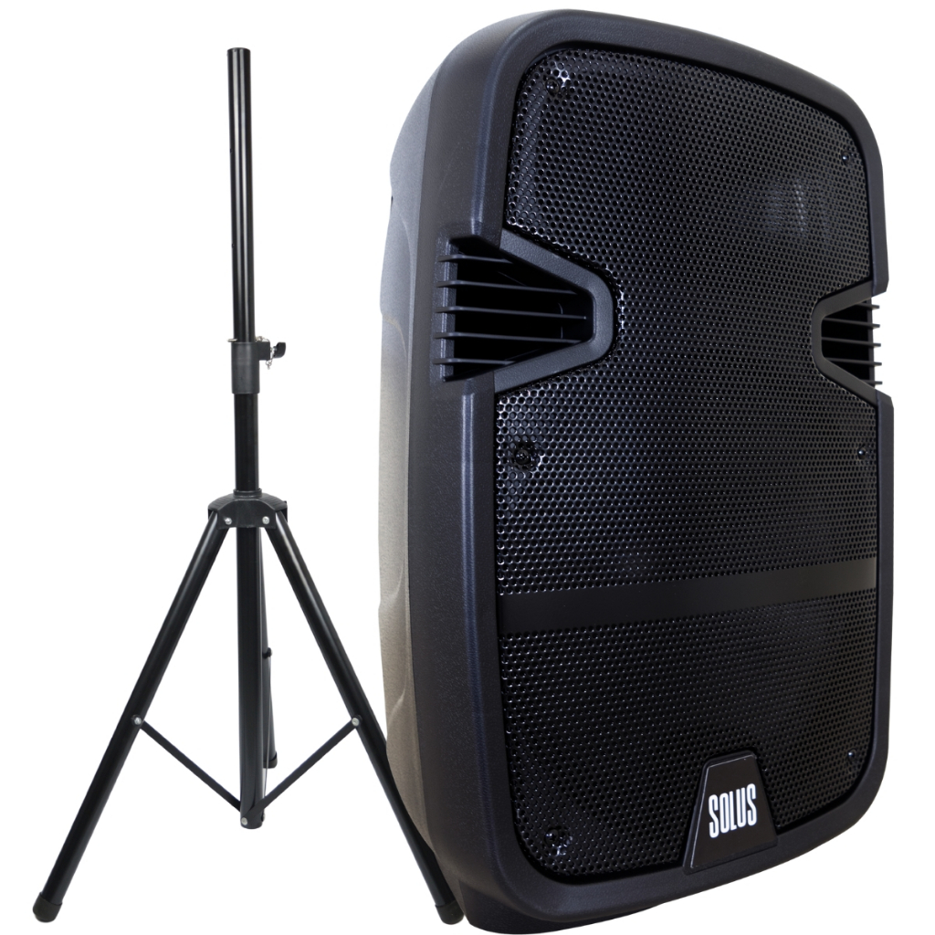 Kit Caixa De Som Bluetooth Amplificada Solus 12 Cs120 Lite Tripé Sm032