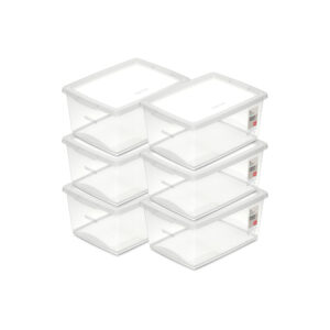 Kit Caixa Organizadora Plástica Cristal 7,5L Ordene 6un