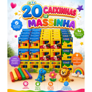 Kit Caixas Massinha de Modelar 6 Cores Diferentes Colorida