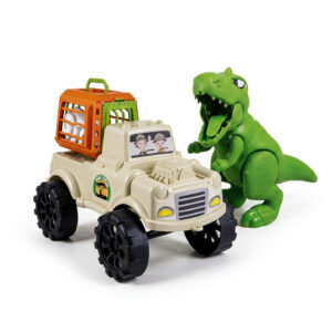 Kit Caminhão Dino Park Dinossauro T-Rex Brinquedo Acompanha Jaula Que
