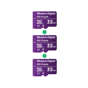 Kit Cartão de Memória Micro SD WD Purple Intelbras 32GB 3 Unidades