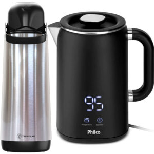 Kit Chaleira Elétrica Philco PCH18B 1,8L Digital Garrafa Térmica — Cozinha e Utensílios