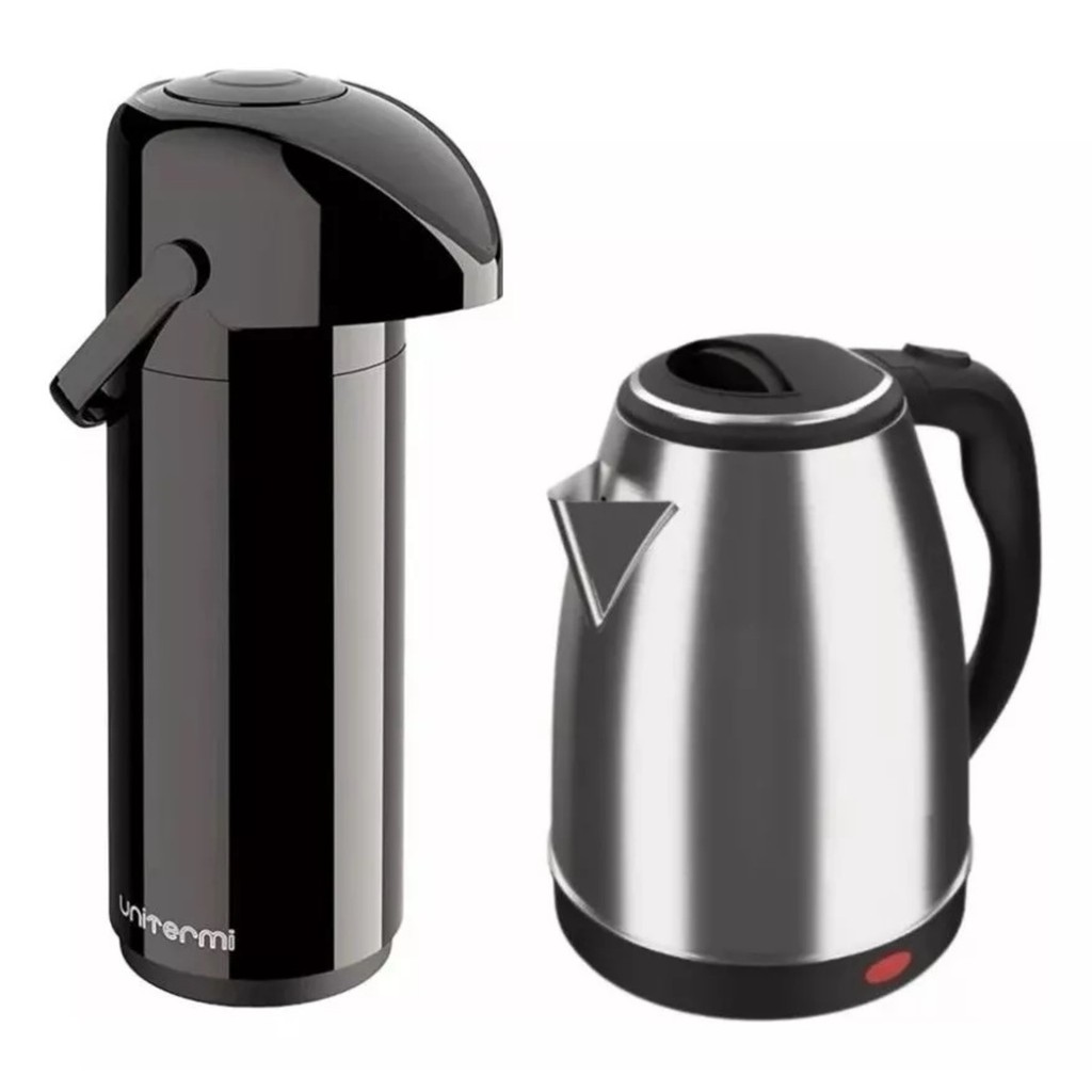 Kit Chaleira Jarra Elétrica 1,8 110v Garrafa Térmica 1 Litro Verona