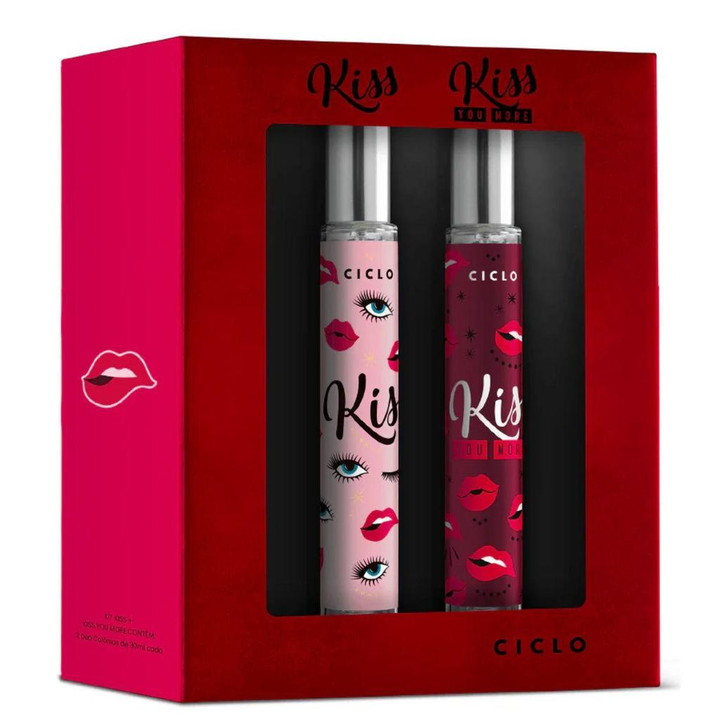 Kit Ciclo Kiss e Kiss You More Perfume Deo Colônia 30ml Presente