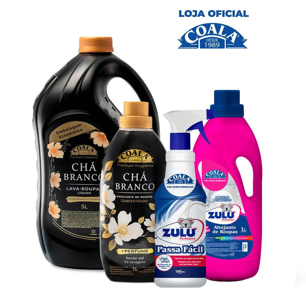Kit Coala Laundry e Zulu Perfumes Limpeza e Qualidade Chá Branco