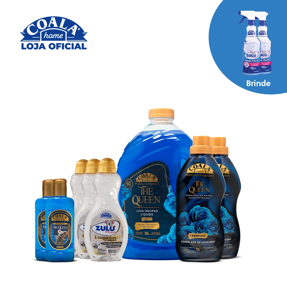 Kit Coala Mega Limpeza Perfumada The Queen 8 itens Brinde 2 Passa — Perfumes