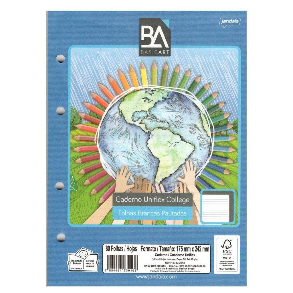 Kit com 01, 02 e 05UN Refil Para Caderno Argolado Colegial 80 Folhas