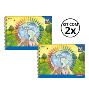 Kit Com 02 Caderno De Desenho Basic Art 48 Folhas Jandaia