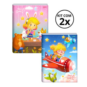 Kit Com 02 Cadernos Brochura 80 Folhas Turma da Bela Jandaia