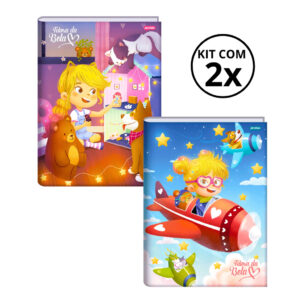 Kit Com 02 Cadernos Brochura 80 Folhas Turma da Bela Jandaia