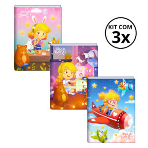 Kit Com 03 Cadernos Brochura 80 Folhas Turma da Bela Jandaia