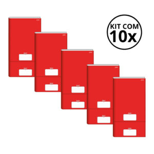 Kit Com 10 Caderno Brochura 80 Fls Pautado Capa Dura Stiff Kits:kit 01