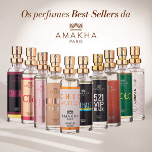 Kit com 10 Perfumes de bolso Best Sellers 15ml Amakha Paris