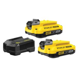 Kit Com 2 Baterias, Carregador Bivolt e Bolsa Stanley SCB222CK 20V