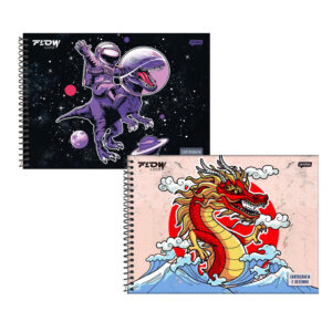 Kit com 2 Cadernos De Desenho 80 Folhas Flow Jandaia