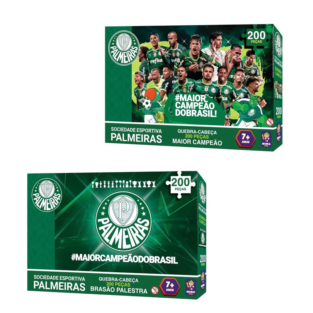 Kit com 2 Quebra-Cabeças Puzzle Coleção Futebol Palmeiras 200 Peças — Brinquedos