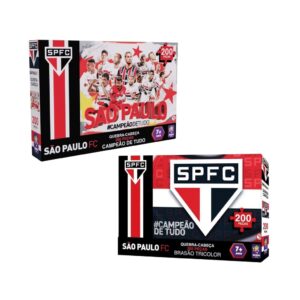 Kit com 2 Quebra-Cabeças Puzzle Coleção Futebol São Paulo 200 Peças
