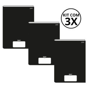 Kit Com 3 Caderno Brochura 80 Fls Pautado Capa Dura Stiff Kits:kit 04