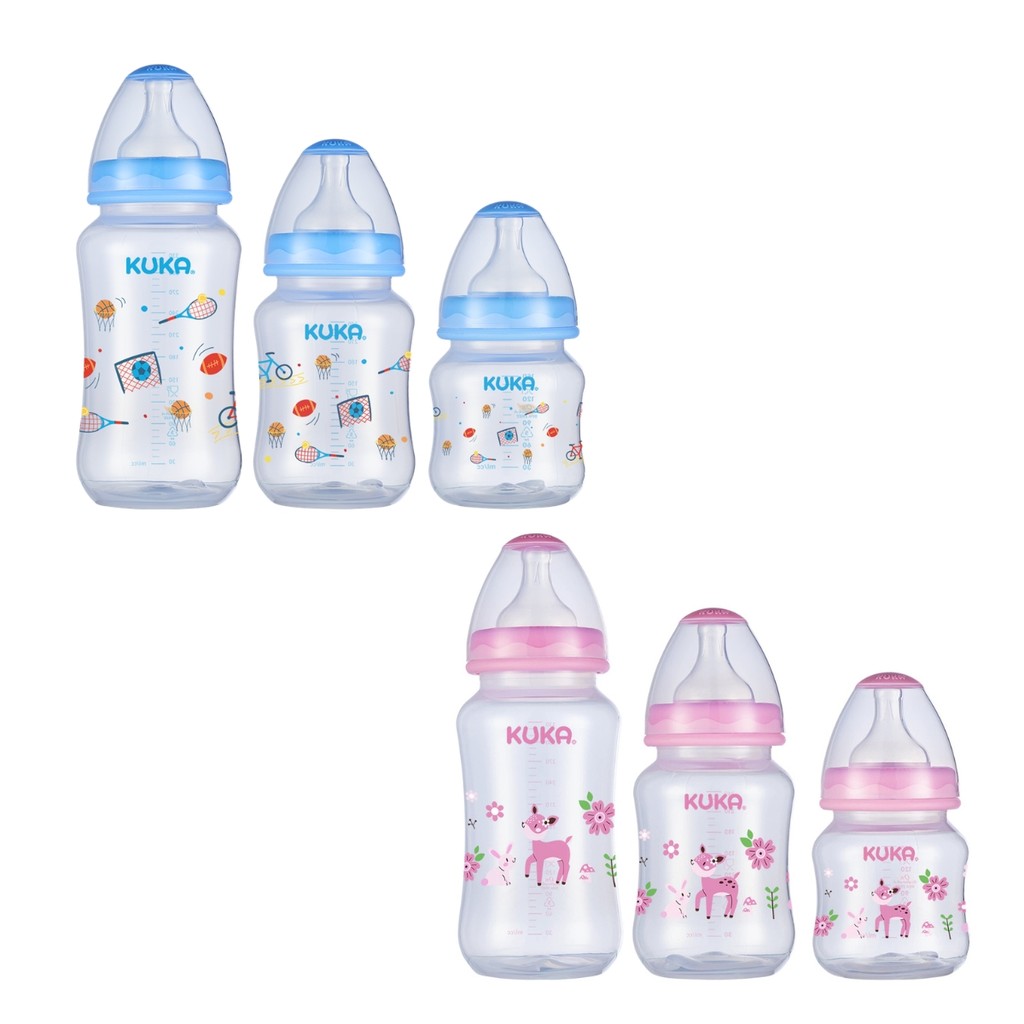 Kit com 3 Mamadeiras Big Natural Bico Universal 150 240 330ml 0-6m+