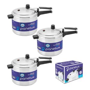 Kit com 3 Panelas De Pressão 4,5 Lts Panelux Classic Polida Alumínio