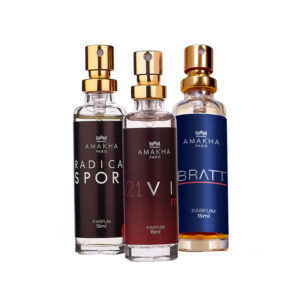 Kit com 3 Perfumes de Bolso 15ml Masculinos Radical Sport 521 Vip Men