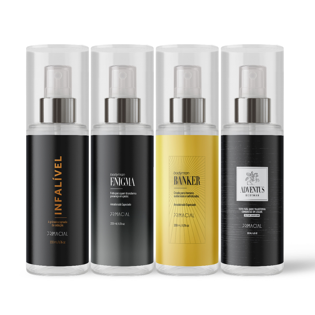 Kit Com 4 Body Splash Masculino Infalivel Enigma Banker Adventus