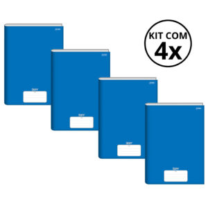 Kit Com 4 Caderno Brochura 80 Fls Pautado Capa Dura Stiff Kits:kit 07