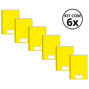 Kit Com 6 Caderno Brochura 96 Fls Pautado Capa Dura Stiff Kits:kit 07