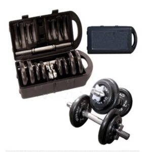 Kit Completo Wct Fitness Anilhas Halteres Na Maleta 20Kg Preto