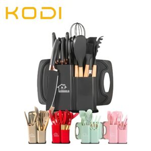 Kit Conjunto 19Pçs De Utensílios Facas Silicone Cozinha Jogo Completo