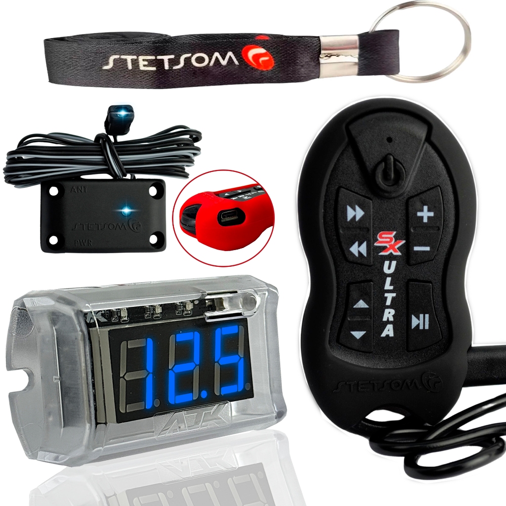 Kit controle longa distancia sx ultra preto voltímetro remote som
