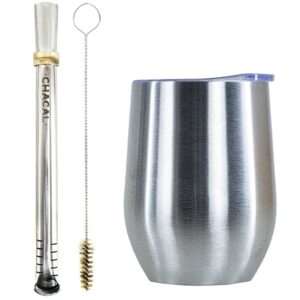 Kit Copo Térmico e Bomba Terere Chacal Aço Inox Filete
