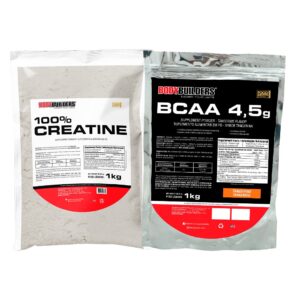 Kit Creatina Monohidratada 1kg 100% Bcaa 4.5 1kg Massa Muscular e