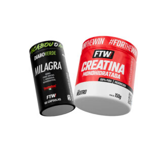 Kit Creatina Monohidratada Pura 150g 100% Pura Milagra 60 cáps