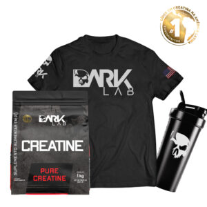 Kit Creatina Monohidratada Pura 1KG Camiseta Caveira Dry-Fit 2.0