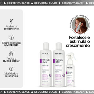 Kit Crescimento Capilar Force Hair Shampoo Máscara Tônico 8x