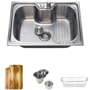 Kit Cuba p Cozinha Gourmet Pia Aço Inox 304 com Acessórios e Tábua de