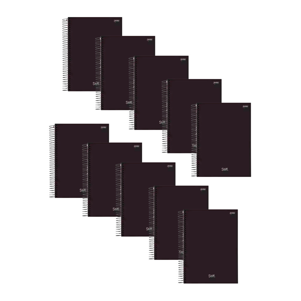 Kit de Caderno de Arame Pequeno 1 4 200 Folhas Capa Dura -Jandaia