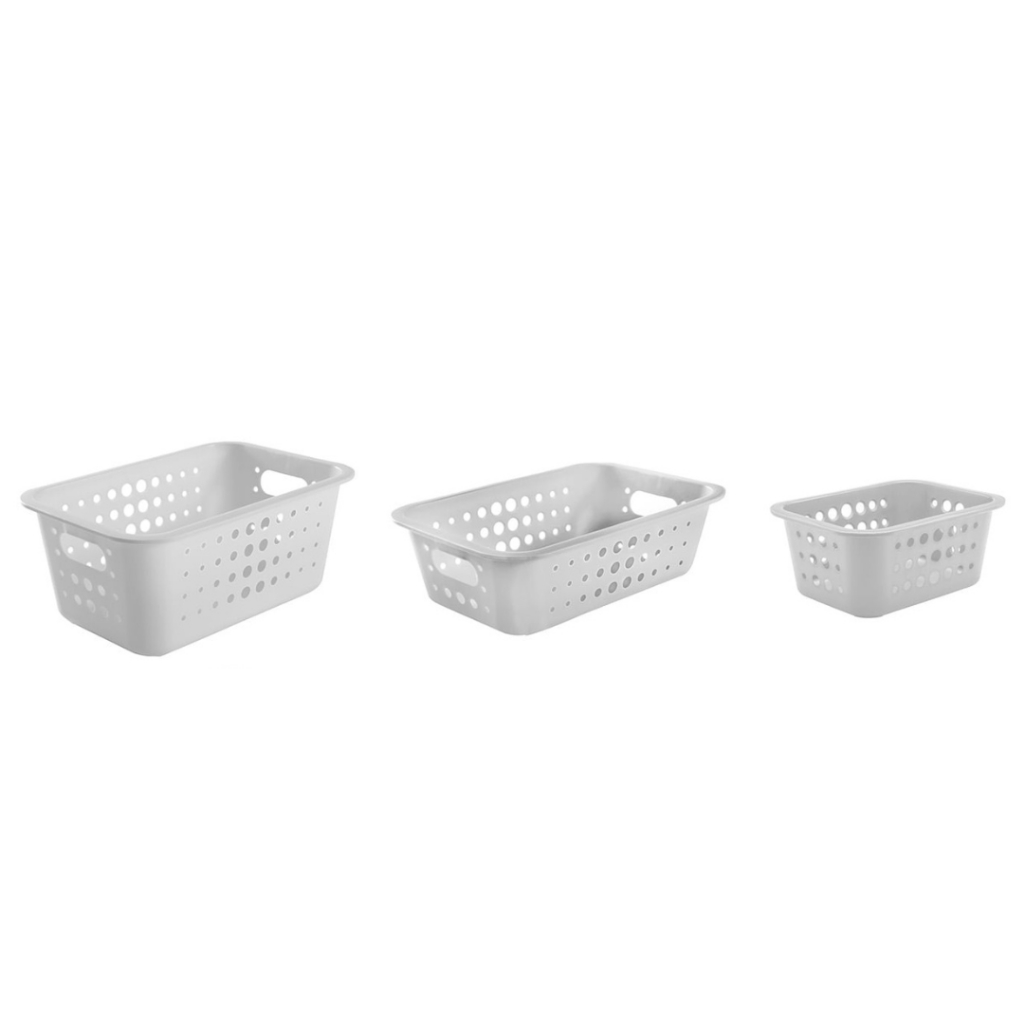 Kit de cestas organizadoras Ou 3 peças Branco