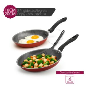 Kit de Frigideiras 2 Peças Tamanho 18 e 20 cm Antiaderente Com