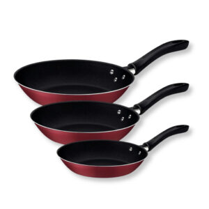 Kit De Frigideiras Antiaderente Tramontina Linz 03 Peças Vermelho — Cozinha e Utensílios