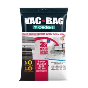 Kit de Saco a Vácuo Organizador 1 Médio 2 Grandes Transparente Vac