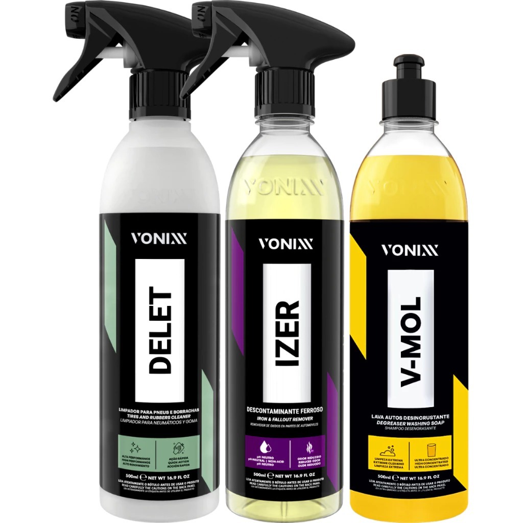 Kit Descontaminante Ferroso Izer Shampoo Xampo Delet Restaurador DE